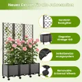 SUNYRISY Hochbeet mit Rankgitter, Blumenkasten mit Rankhilfe und Rollenrad, 3 Stück Garten Planter Box mit Rädern und Sichtschutz, Selbstbewässerung Pflanzkasten Pflanzkübel für Kletterpflanzen - Thumbnail 7