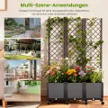 SUNYRISY Hochbeet mit Rankgitter, Blumenkasten mit Rankhilfe und Rollenrad, 3 Stück Garten Planter Box mit Rädern und Sichtschutz, Selbstbewässerung Pflanzkasten Pflanzkübel für Kletterpflanzen - Thumbnail 8