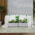 Gewächshaus klein Mini Foliengewächshaus 120 x 60 x 50cm Tomatengewächshaus mit 2 Aufrollbare Tür für Balkonen, Terrassen, Hochbeeten - Thumbnail 3