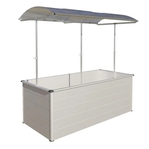 Beckmann Aluminium Hochbeet mit Schneckenschutz 201x91x75,5 cm – Modell Erntewunder Aluminium Natur – mit Schutzdach für Pflanzen - Rostfreies Alu-Hochbeet, witterungsbeständig – Made in Germany – Bild 7