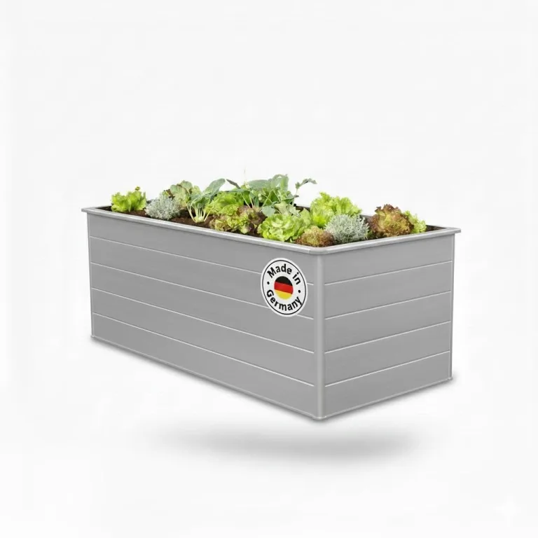 Beckmann Aluminium Hochbeet mit Schneckenschutz 201x91x75,5 cm – Modell Erntewunder Grün – Rostfreies Alu-Hochbeet, witterungsbeständig – Made in Germany – Bild 4