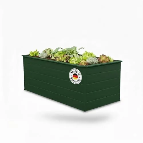 Beckmann Aluminium Hochbeet mit Schneckenschutz 201x91x75,5 cm – Modell Erntewunder Grün – Rostfreies Alu-Hochbeet, witterungsbeständig – Made in Germany – Bild 9