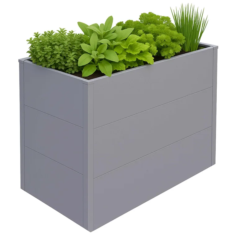 Hochbeet HWC-P64, Metallhochbeet Gemüse-/Pflanzbeet Blumenkasten Pflanzkübel Garten Stahl 77x100x50cm - grau – Bild 1
