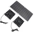 16 W solarbetriebenes Abluftventilator-Set mit monokristallinem Silizium-Panel, duales Belüftungssystem für Hühnerstall, Gewächshaus, Haustierhaus, ABS-Kunststoff, 40,5 x 2 - Thumbnail 6