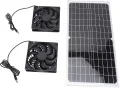 16 W solarbetriebenes Abluftventilator-Set mit monokristallinem Silizium-Panel, duales Belüftungssystem für Hühnerstall, Gewächshaus, Haustierhaus, ABS-Kunststoff, 40,5 x 2 - Thumbnail 2