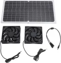 16 W solarbetriebenes Abluftventilator-Set mit monokristallinem Silizium-Panel, duales Belüftungssystem für Hühnerstall, Gewächshaus, Haustierhaus, ABS-Kunststoff, 40,5 x 2 - Thumbnail 1