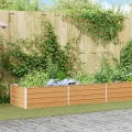 vidaXL Hochbeet Hellbraun 600 x 80 x 45 cm Verzinkter Stahl, Garten und Terrasse, Stabiler Metall-Wannen-Kübel, Hochbeet, Pflanzenbox für Outdoor-Kräuter und Blumen - Thumbnail 2