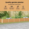 vidaXL Hochbeet Hellbraun 600 x 80 x 45 cm Verzinkter Stahl, Garten und Terrasse, Stabiler Metall-Wannen-Kübel, Hochbeet, Pflanzenbox für Outdoor-Kräuter und Blumen - Thumbnail 4