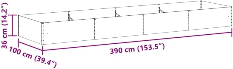 vidaXL Hochbeet Hellbraun 390 x 100 x 36 cm Verzinkter Stahl, Garten & Terrasse, Industriedesign Blumenkasten, Hochbeet für Urban, Moderne Gartenlösungen, robust gebaut – Bild 4