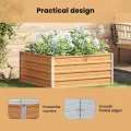 vidaXL Hochbeet Hellbraun 100 x 100 x 45 cm Verzinkter Stahl, Garten und Terrasse, Stabiler Metall-Wannen-Kübel, Hochbeet, Pflanzenbox für Outdoor-Kräuter und Blumen - Thumbnail 5