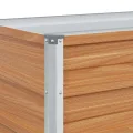 vidaXL Hochbeet Hellbraun 100 x 100 x 45 cm Verzinkter Stahl, Garten und Terrasse, Stabiler Metall-Wannen-Kübel, Hochbeet, Pflanzenbox für Outdoor-Kräuter und Blumen - Thumbnail 8