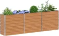 vidaXL Hochbeet Hellbraun 240 x 40 x 77 cm Verzinkter Stahl, Garten- und Terrassendesigns, urbaner Stil, robuste Möbel für draußen, Coole und praktische Lösungen - Thumbnail 2