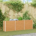 vidaXL Hochbeet Hellbraun 240 x 40 x 77 cm Verzinkter Stahl, Garten- und Terrassendesigns, urbaner Stil, robuste Möbel für draußen, Coole und praktische Lösungen - Thumbnail 3