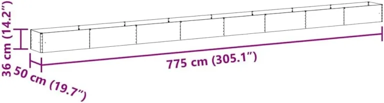 vidaXL Hochbeet Hellbraun 775 x 50 x 36 cm Verzinkter Stahl, Garten & Terrasse, Industriedesign Blumenkasten, Hochbeet für Urban, Moderne Gartenlösungen, robust gebaut – Bild 4