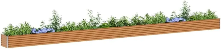 vidaXL Hochbeet Hellbraun 775 x 50 x 36 cm Verzinkter Stahl, Garten & Terrasse, Industriedesign Blumenkasten, Hochbeet für Urban, Moderne Gartenlösungen, robust gebaut – Bild 1