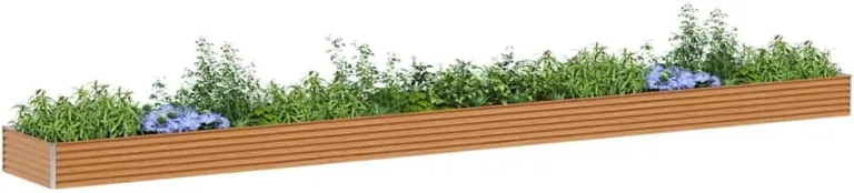 vidaXL Hochbeet Hellbraun 775 x 100 x 36 cm Verzinkter Stahl, Garten & Terrasse, Industriedesign Blumenkasten, Hochbeet für Urban, Moderne Gartenlösungen, robust gebaut – Bild 2