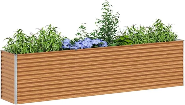 vidaXL Hochbeet Hellbraun 290 x 50 x 68 cm Verzinkter Stahl, Garten & Terrasse, Industriedesign Blumenkasten, Hochbeet für Urban, Moderne Gartenlösungen, robust gebaut – Bild 2