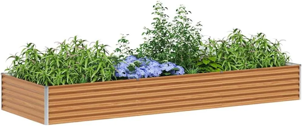 vidaXL Hochbeet Hellbraun 290 x 100 x 36 cm Verzinkter Stahl, Garten & Terrasse, Industriedesign Blumenkasten, Hochbeet für Urban, Moderne Gartenlösungen, robust gebaut