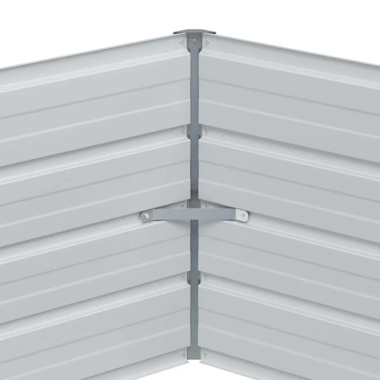 vidaXL Hochbeet im Garten Holzoptik 129 x 129 x 45 cm Verzinkter Stahl, Sechseckiger Hochbeet-Kübel, robuster Metallgarten-Container, verzinkte Terrasse für städtisches Gärtnern, modernes Design – Bild 9