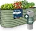 GRUNA - Hochbeet Metall 200x80x75 cm I 6 in 1 Modular Hochbeete-Kit I 100% Rostfrei I Formstabil Dank Verstrebung I Hochbeete für Garten I Hochbeet Grün (200x80x75) - Thumbnail 1