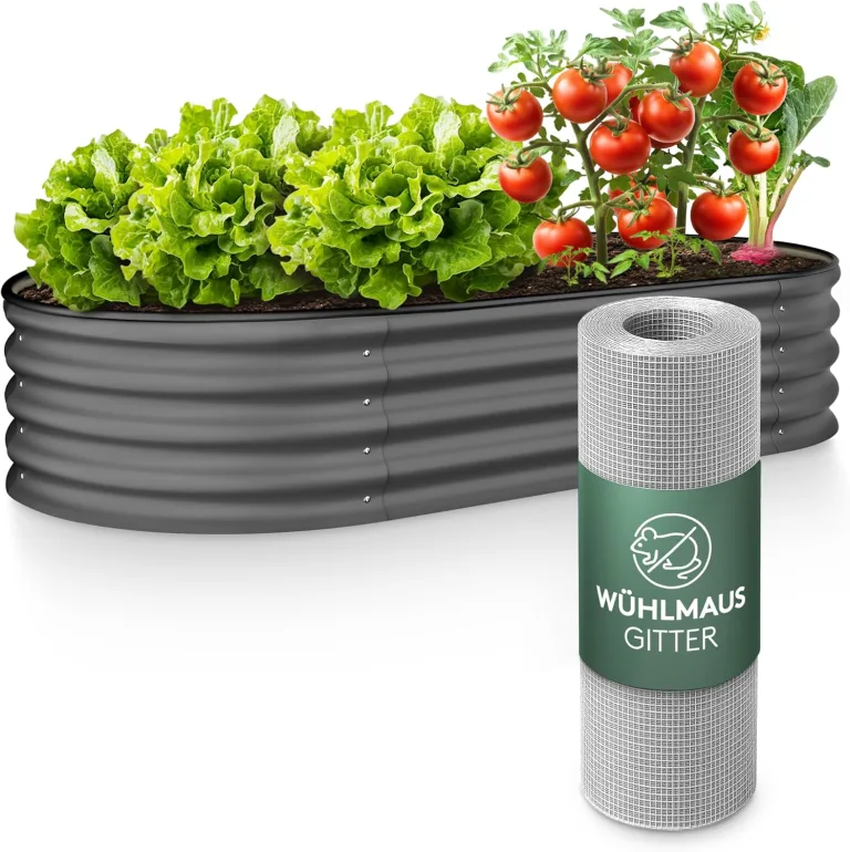 GRUNA - Hochbeet Metall 200x60x75 cm I 6 in 1 Modular Hochbeete-Kit I 100% Rostfrei I Formstabil Dank Verstrebung I Hochbeete für Garten I Hochbeet Anthrazit (200x60x75) – Bild 8