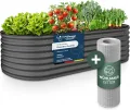 GRUNA - Hochbeet Metall 200x60x75 cm I 6 in 1 Modular Hochbeete-Kit I 100% Rostfrei I Formstabil Dank Verstrebung I Hochbeete für Garten I Hochbeet Anthrazit (200x60x75) - Thumbnail 7