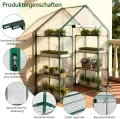 SUNYRISY Gewächshaus Klein mit Grow Lampe, Premium 4 Etagen Doppelt Tomatengewächshaus Foliengewächshaus mit LED Pflanzenlampe, Pflanzen überwinterungszelt Greenhouse für Balkon, Garten - Thumbnail 5