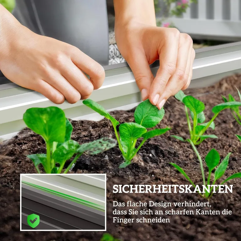 Outsunny 2er-Set Hochbeet Blumenhochbeet witterungsbeständig, Pflanzbeet Frühbeet Gartenbeet Pflanzkübel Pflanzkasten aus Verzinkter Stahl, Blumenkasten für Terrasse & Garten, 110 x 50 x 30 cm – Bild 5
