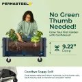 Permasteel selbstbewässerndes Gartenbeet, rollender Pflanztopf für Gemüse, Blumen, Kräuter und Obst, drinnen draußen, Laufräder, Blau - Thumbnail 4