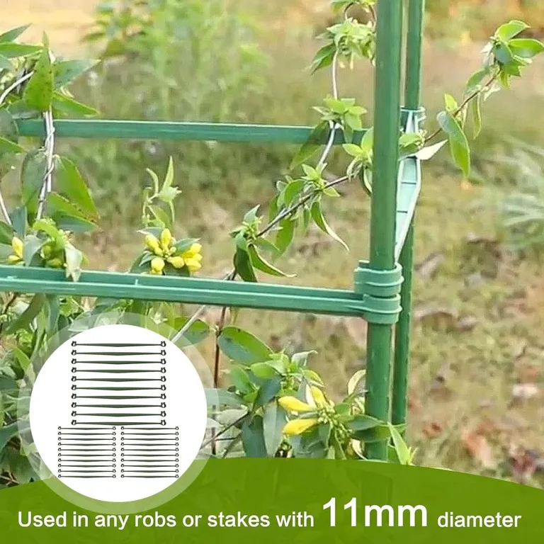 Spalierverbinder für Pflanzen – Set mit 30 Teilen, erweiterbares Kit, Kletterhilfe, Tomaten, garten, Gewächshaus, Gartenstruktur, Zubehör, widerstandsfähig und einfach zu montieren | für nachhal – Bild 3