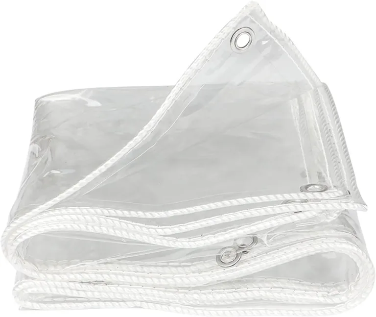 Transparente Plane, strapazierfähig, 13,7 Mil, wasserdicht, 13 x 20 Fuß, transparente Planen mit Ösen, Mehrzweck-Polyester für mittlere Beanspruchung, Allwetter-Plane, Gewächshaus-Kunststoff – Bild 6