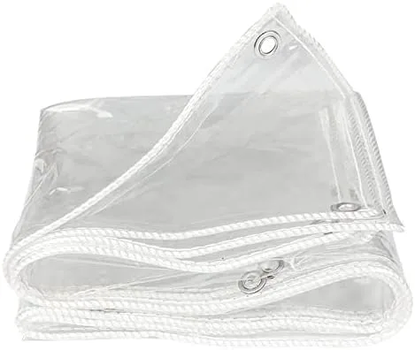 Transparente Plane, strapazierfähig, 13,7 Mil, wasserdicht, 13 x 20 Fuß, transparente Planen mit Ösen, Mehrzweck-Polyester für mittlere Beanspruchung, Allwetter-Plane, Gewächshaus-Kunststoff – Bild 1