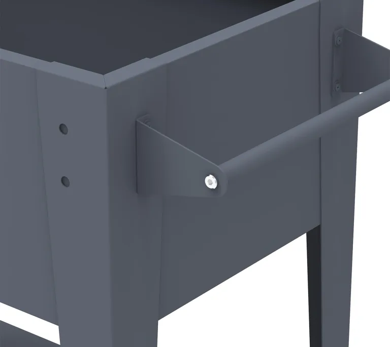 WESTMANN Mobila Hochbeet Metall auf Rollen | 93x50x80 cm | mobil & höhenverstellbar | pulverbeschichteter Stahl | Anthrazit | für Balkon & Terrasse – Bild 5