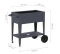 WESTMANN Mobila Hochbeet Metall auf Rollen | 93x50x80 cm | mobil & höhenverstellbar | pulverbeschichteter Stahl | Anthrazit | für Balkon & Terrasse - Thumbnail 6