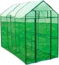 Gewächshaus mit 2 Ablagen, Faltbarer Begehbarer Technikraum mit Rolltür, Klein Winterfest Tomatenhaus für Optimales Pflanzenwachstum, 120x240x190 cm Grün PVC - Thumbnail 1