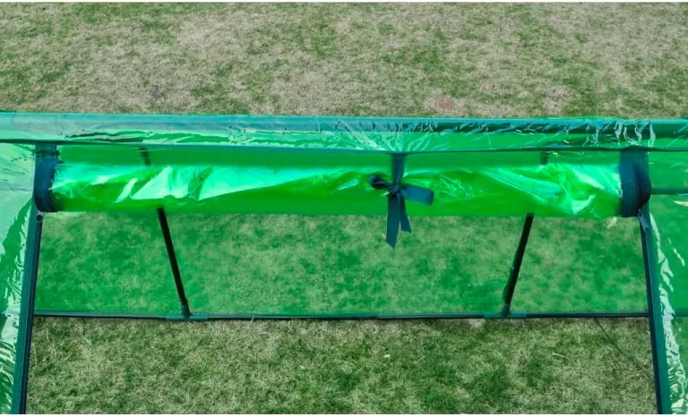 Gewächshaus mit 3 Türen, Tomatenhaus, Pflanzenhaus mit Rolltür für Balkon, Terrasse, Garten, Hinterhof, Wetterbeständig, 240x90x90 cm Grün PVC – Bild 5