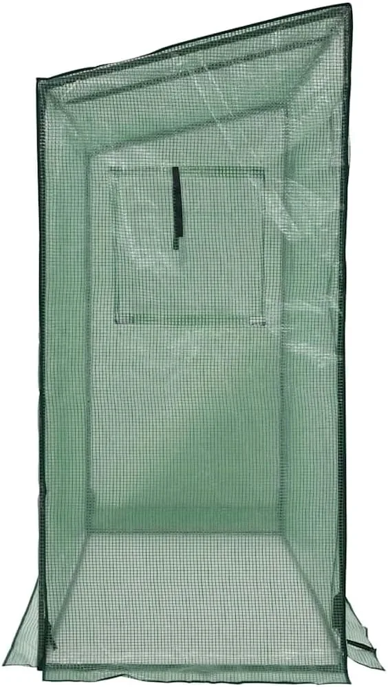 Gewächshaus, Begehbares Tomatenhaus, Pflanzenhaus mit Rolltür für Balkon, Terrasse, Garten, Hinterhof, Wetterbeständig, 200x80x173 cm Grün Polyethylen – Bild 6