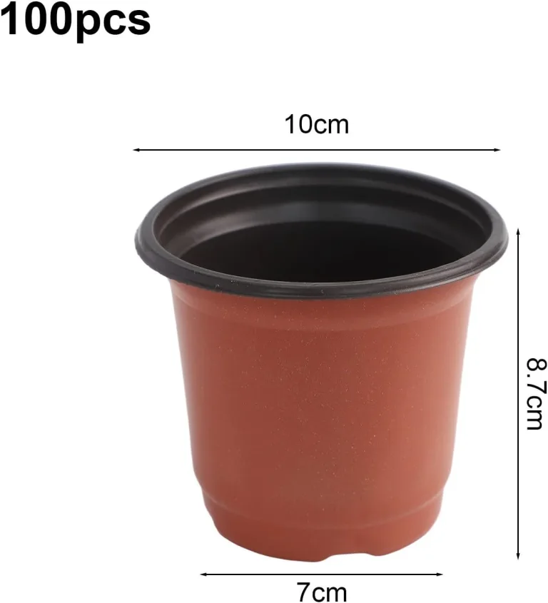 100 Stück zweifarbige Kunststoff-Pflanztöpfe mit Drainagelöchern, flexibel und Stecklinge, Kräuter, Sukkulenten, Garten, Gewächshaus – Bild 6