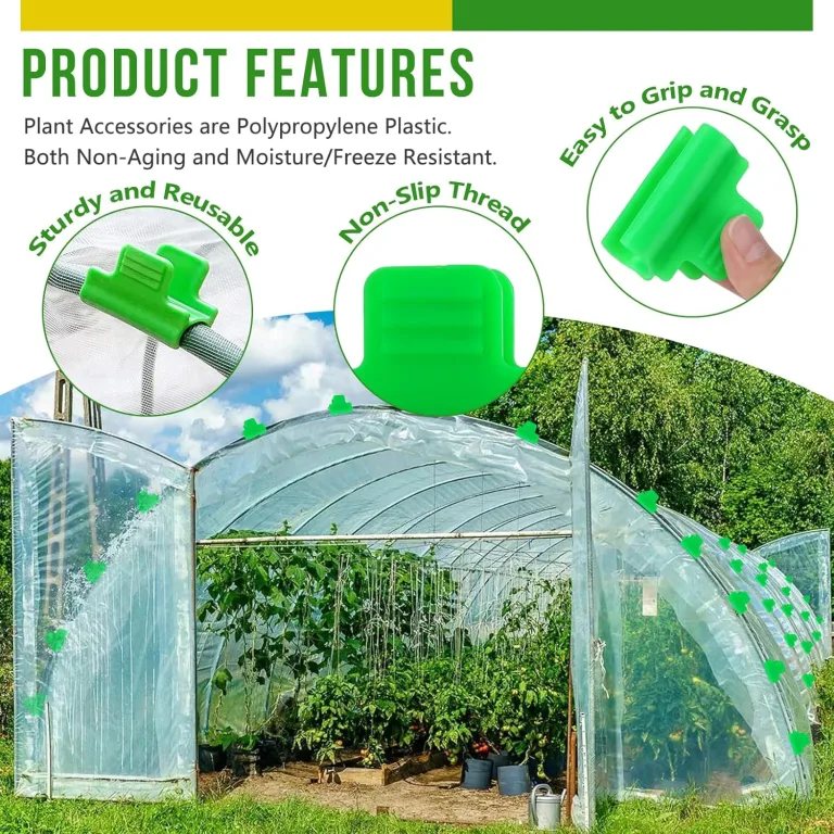 50 Stück Gewächshaus Klemmen, 16mm Kunstoff Garten Zubehör Pflanzenclips, Garten Schattenrohr Clips, Gewächshausfolie Klemmen Treibhaus Clips für Pflanzenverlängerung, Vogelnetz, Gartennetzabdeckung – Bild 4