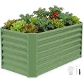 INNO STAGE Verzinkte Hochbeet-Bausätze, 120 x 60 x 53 cm – Hochbeete aus Metall für den Außenbereich, hohe, große Hochbeete aus Stahl für Gemüse und Blumen, Pflanzkästen für den Außenbereich – Grün - Thumbnail 1