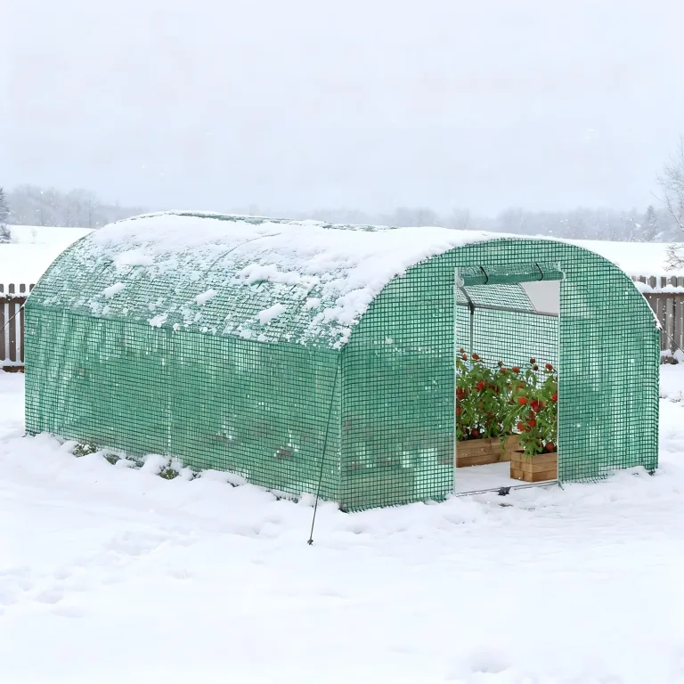 12㎡ Frostschutz Gartengewächshäuser aus Stahl Rahmen 3x4x2m HDPE Foliengewächshaus mit 4 Insektenschutzgitter Fenster & Tür Begehbares Gewächshaus Garten Überwinterungszelt für Pflanzen – Bild 8