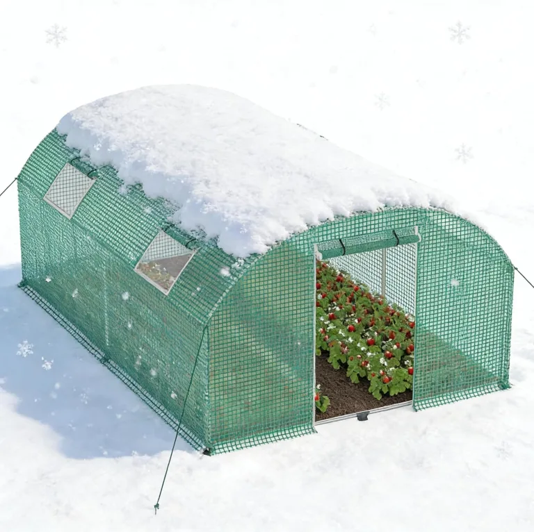 12㎡ Frostschutz Gartengewächshäuser aus Stahl Rahmen 3x4x2m HDPE Foliengewächshaus mit 4 Insektenschutzgitter Fenster & Tür Begehbares Gewächshaus Garten Überwinterungszelt für Pflanzen – Bild 1