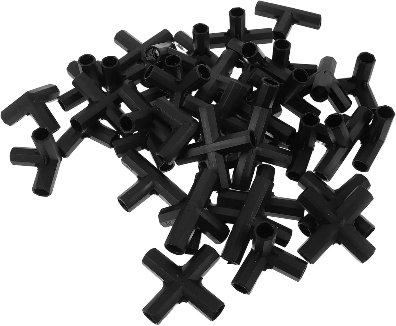 40 Gewächshaus Rohrverbinder 3 4 Wege Kunststoffverbinder Schwarz 11mm für Stabile Gartenrahmen Pflanzenstützen und Blumenständer Zubehör für Gewächshäuser - Bild 1