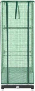 Hochbeet mit Gewächshausaufsatz 40x40x123 cm Weiß Rattan-Optik Eisen-Rahmen Tomatenhaus Frühbeet für Balkon Garten Terrasse - Thumbnail 5
