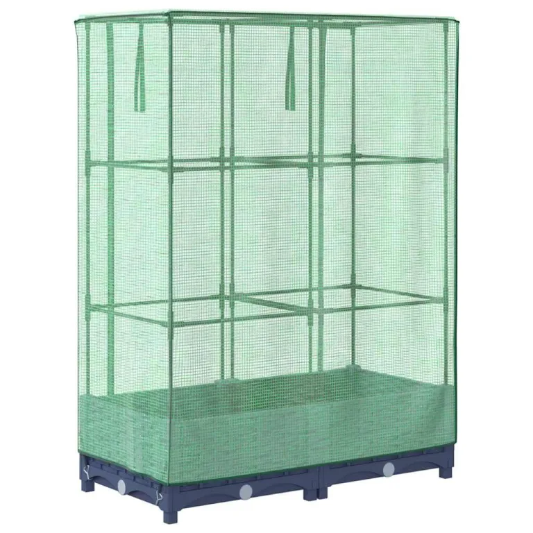 Hochbeet mit Gewächshausaufsatz 80x40x123 cm, Rattan-Optik, Eisenrahmen, PE-Aufsatz, Balkon Garten Terrasse – Bild 6
