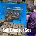 Bodenblocker, robuster Bodenblocker, handgehaltenes Bodenblockierungswerkzeug mit Kunststoff-Saatstopfen für Aussaat, Stecklinge, Gewächshäuser - Thumbnail 4