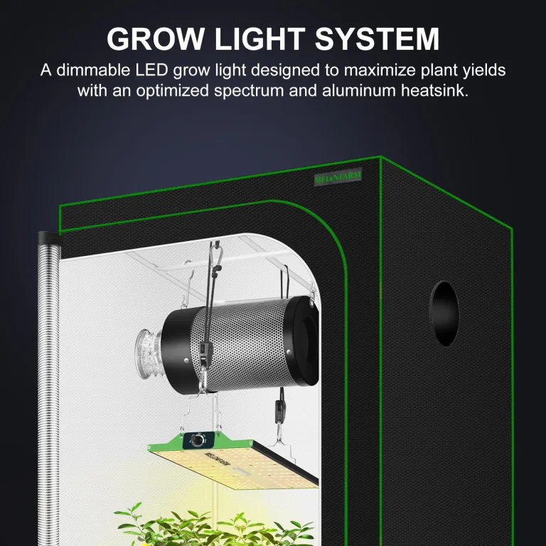 Grow Tent Complete Setup, 100W Full Spectrum LED Grow Light & 34"x34"x72"Grow Tent Bundle, 10.2 cm Efficient Airflow Ventilation System with Soundproof Duct Connector – Bild 2