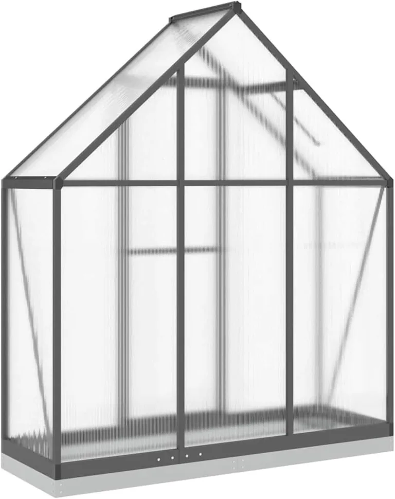 Aluminium-Gewächshaus mit Polycarbonatplatten, anthrazit/transparent, 169x58x202 cm, für Hobby-Gartenbau Pflanzhaus 4005821 – Bild 5