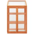 Homgoday Holz-Gewächshaus 60x45x85/100 cm, stabil für Kräuter und Blumen, Schutz vor Kälte, mit Regalen, orange lackiert Pflanzhaus Model314848 - Thumbnail 3