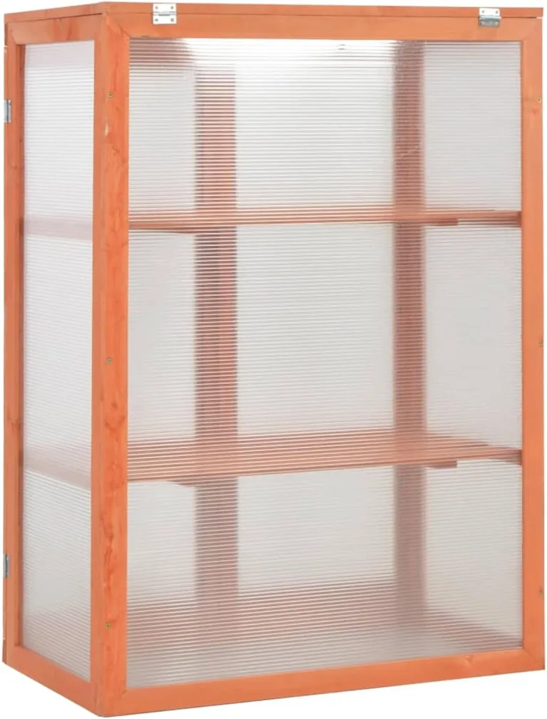 Holz Gewächshaus mit 2 Regalen - Schutz für Pflanzen und Kräuter - 75x47x109 cm Pflanzhaus 170646 – Bild 7